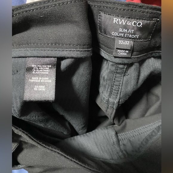 RW&CO Men’s Black 5-Pocket City Pants Slim Fit Size 32x32 - Picture 5 of 5